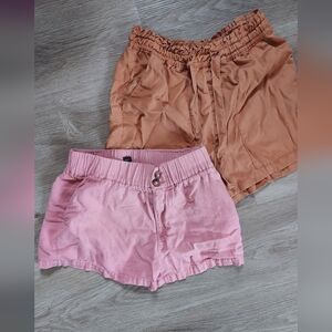 Pink and Tan Women's Shorts